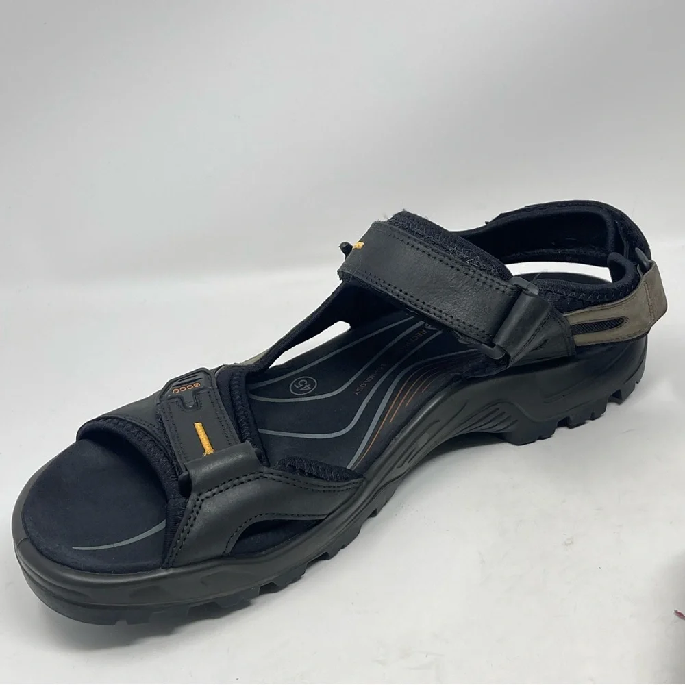 Ecco Yucatan Receptor Sandals Mens 11 - 11.5 EU 45 Black Brown Hiking Sport FLAW - Picture 10 of 15